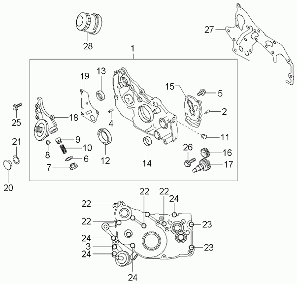 Hyundai 2139638060 - Прокладка, масляный насос unicars.by