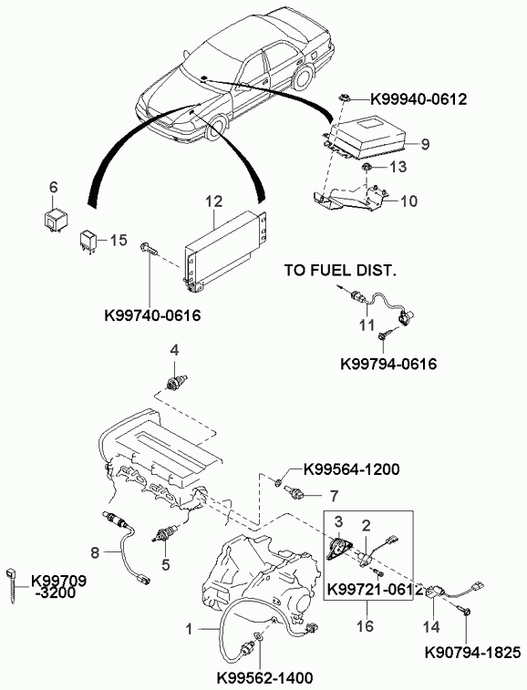 MAZDA 0K900-18-501C - Датчик, давление масла unicars.by