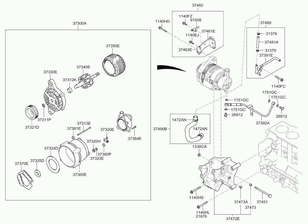 KIA 37322-27-020 - Шкив генератора, муфта unicars.by