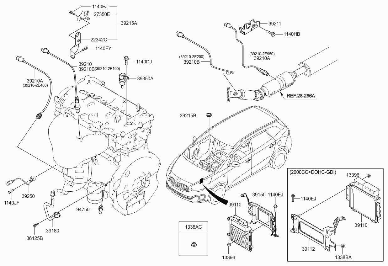 KIA 392102E200 - Лямбда-зонд, датчик кислорода unicars.by