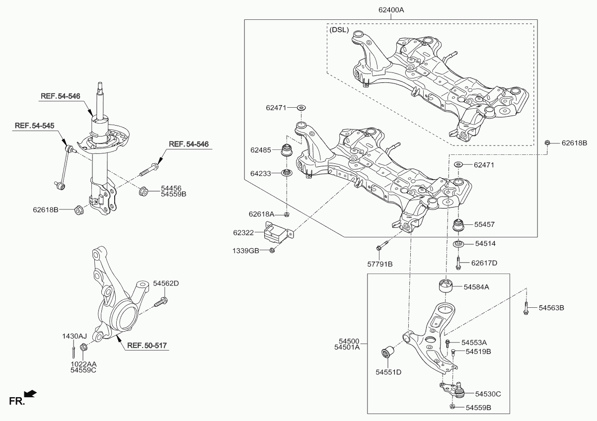 Hyundai 54500 A4000 - Рычаг подвески колеса unicars.by