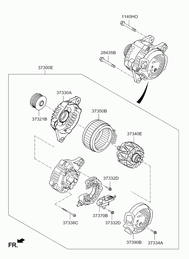 KIA 373002A910 - Шкив генератора, муфта unicars.by