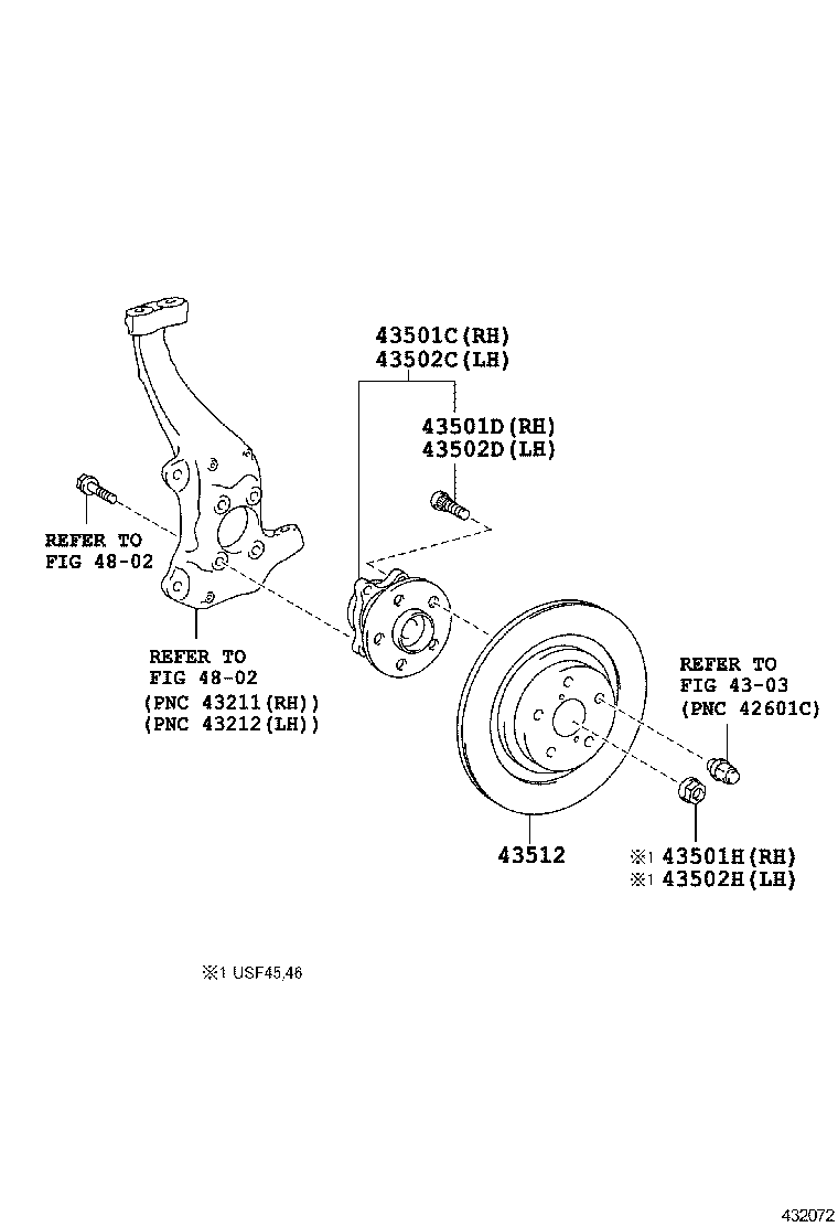 TOYOTA 4355050040 - Ступица колеса, поворотный кулак unicars.by