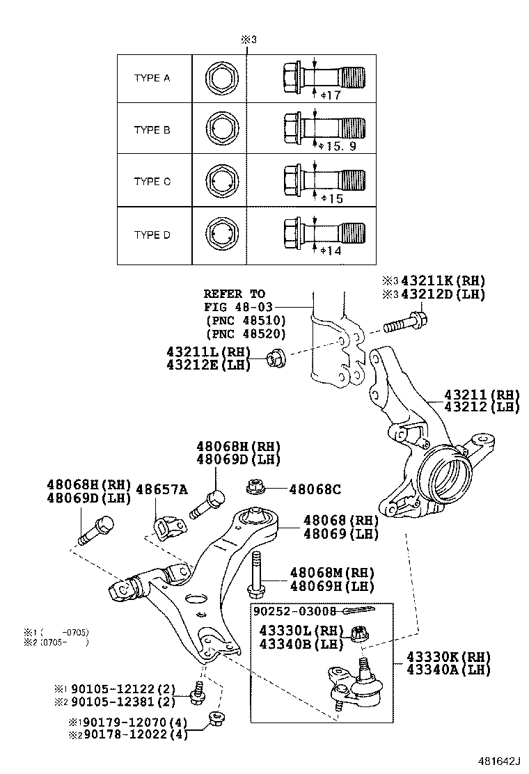 TOYOTA 48068-48030 - Рычаг подвески колеса unicars.by