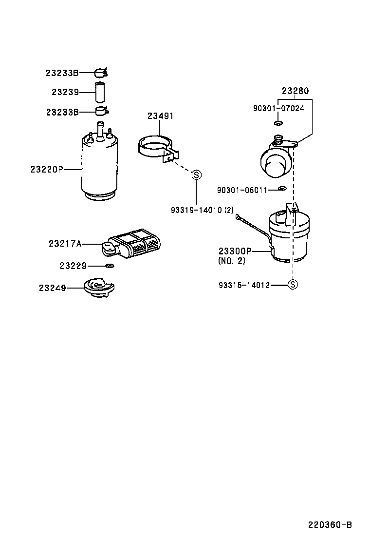 TOYOTA 23300-50060 - Топливный фильтр unicars.by