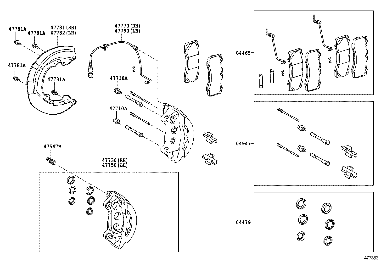 LEXUS 044650W151 - Тормозные колодки, дисковые, комплект unicars.by