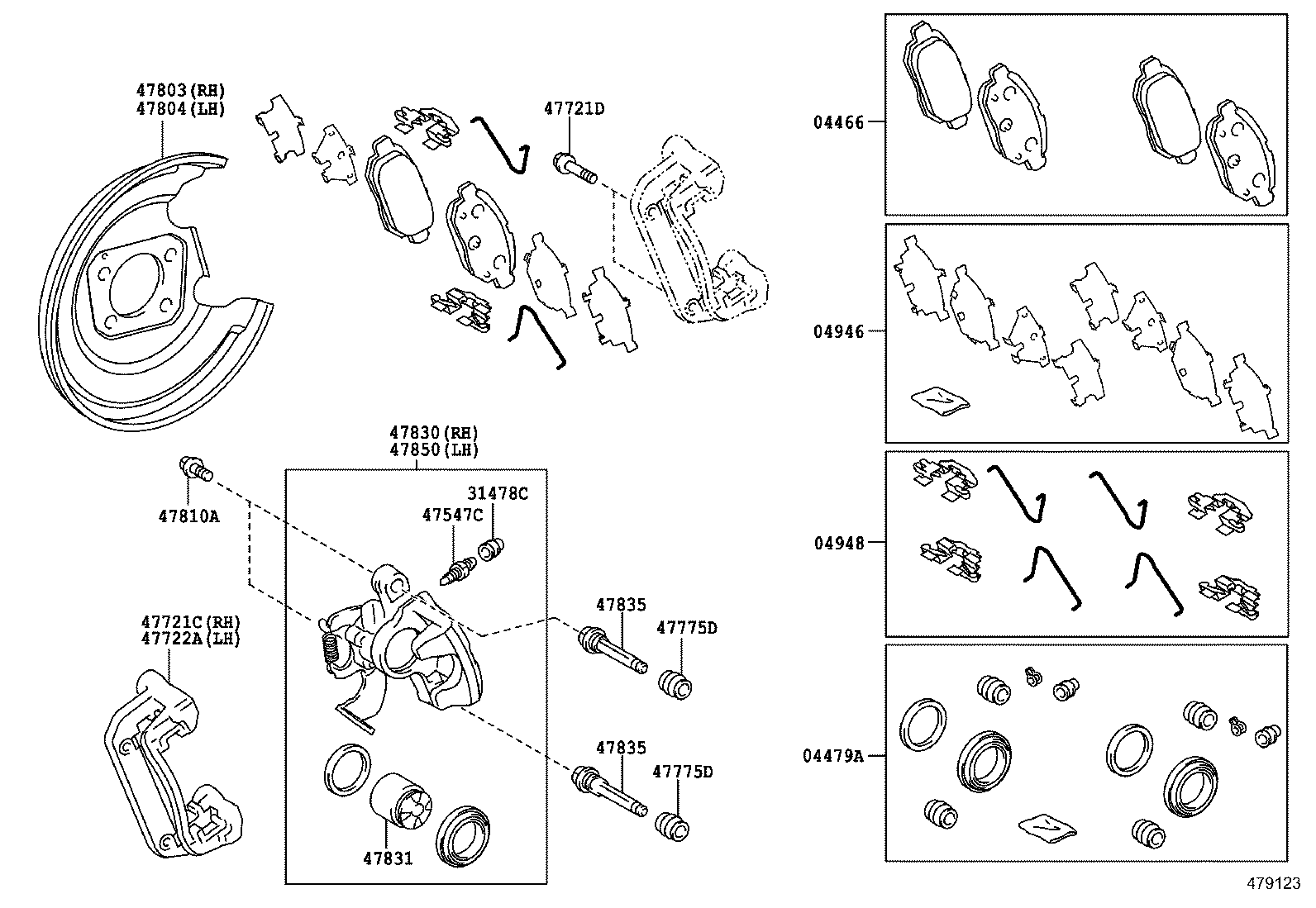 TOYOTA 0446647030 - Тормозные колодки, дисковые, комплект unicars.by