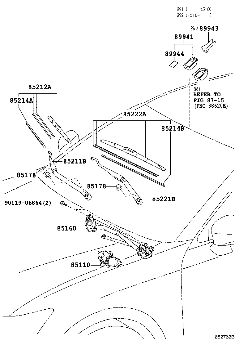 TOYOTA 8521433180 - Щетка стеклоочистителя unicars.by