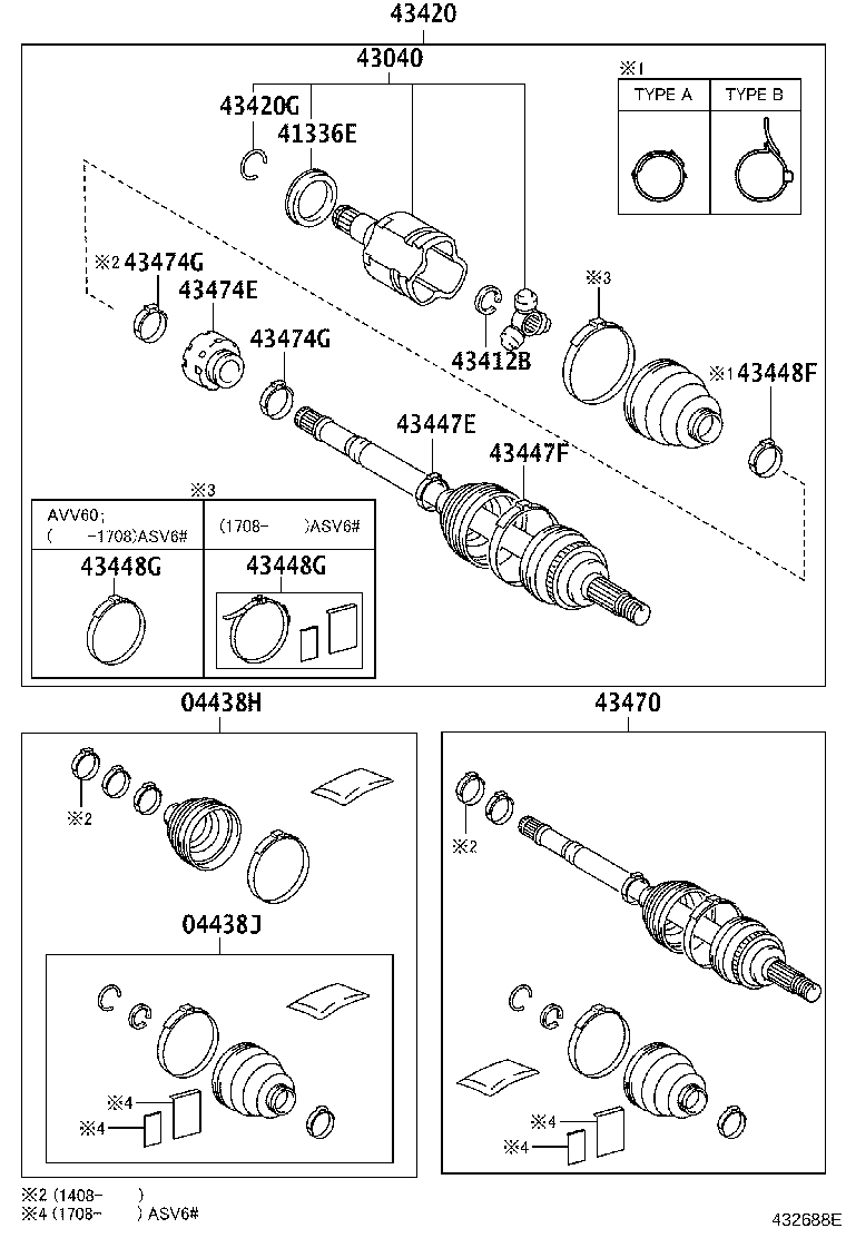 TOYOTA 43420-33300 - Шарнирный комплект, ШРУС, приводной вал unicars.by