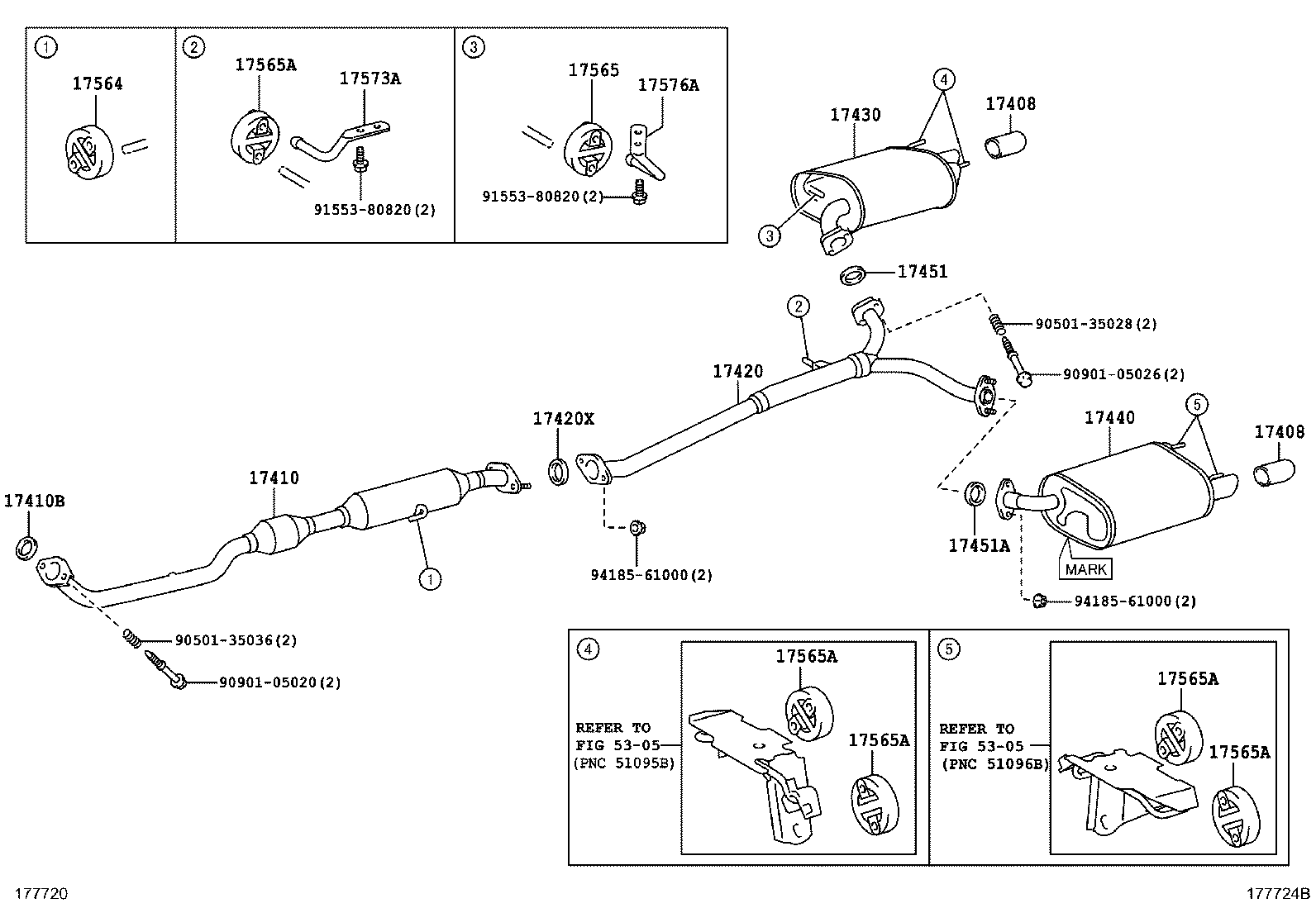 TOYOTA 17451-36010 - Прокладка, труба выхлопного газа unicars.by