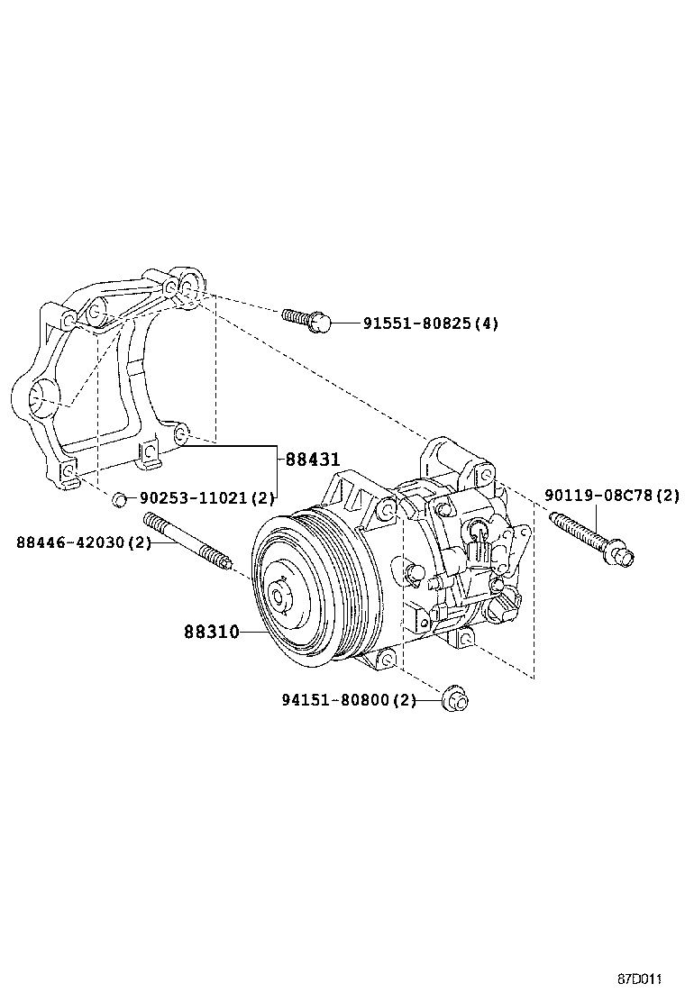 TOYOTA 88310-42333 - Компрессор кондиционера unicars.by