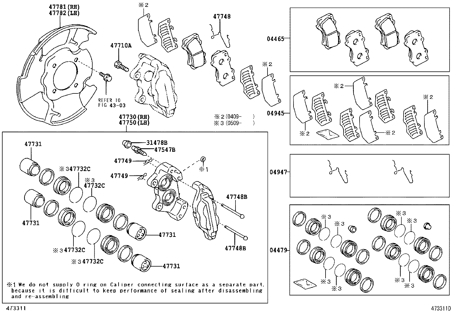 TOYOTA (FAW) 0446535290 - Тормозные колодки, дисковые, комплект unicars.by