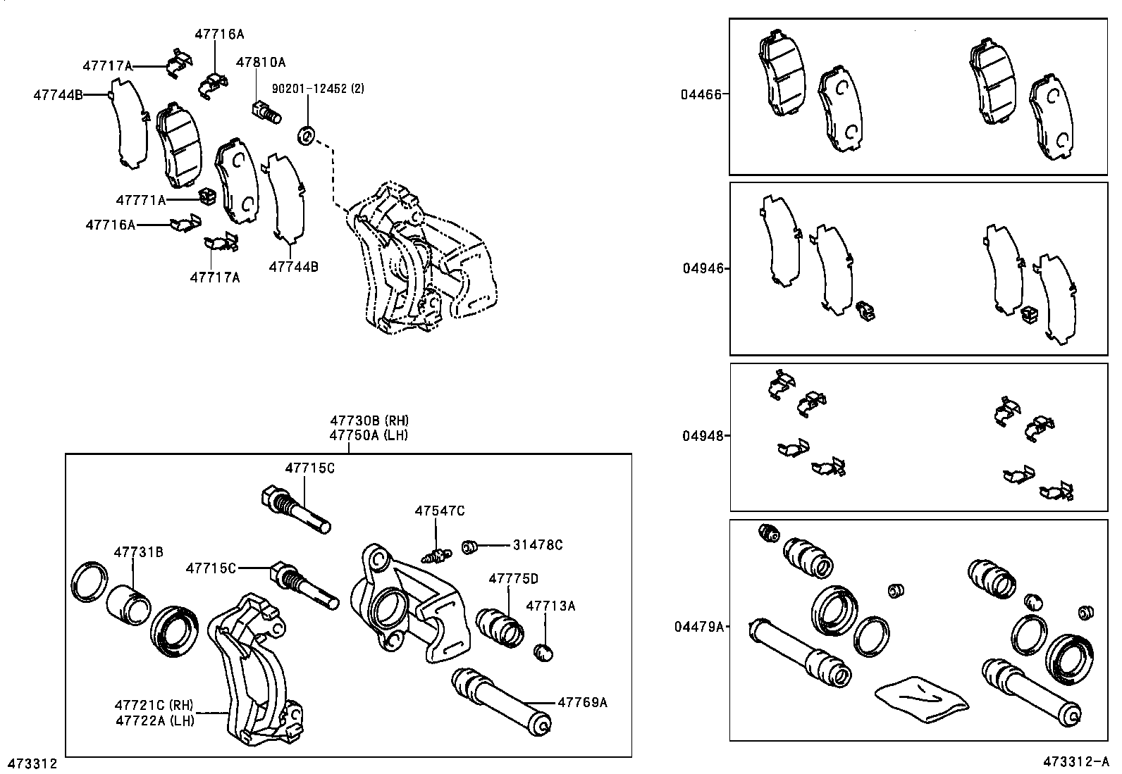 LEXUS 04466-60090 - Тормозные колодки, дисковые, комплект unicars.by