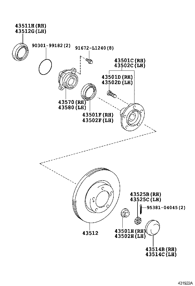 LEXUS 43570-60031 - Комплект подшипника ступицы колеса unicars.by