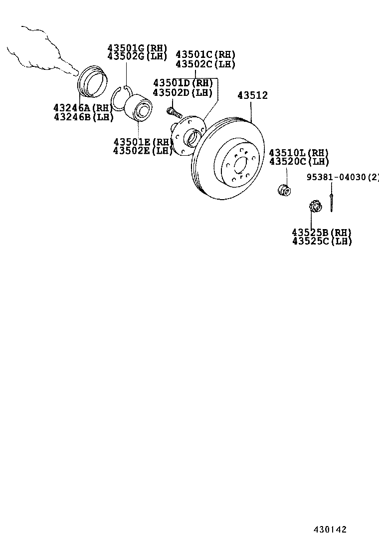 TOYOTA 43502-32070 - Ступица колеса, поворотный кулак unicars.by