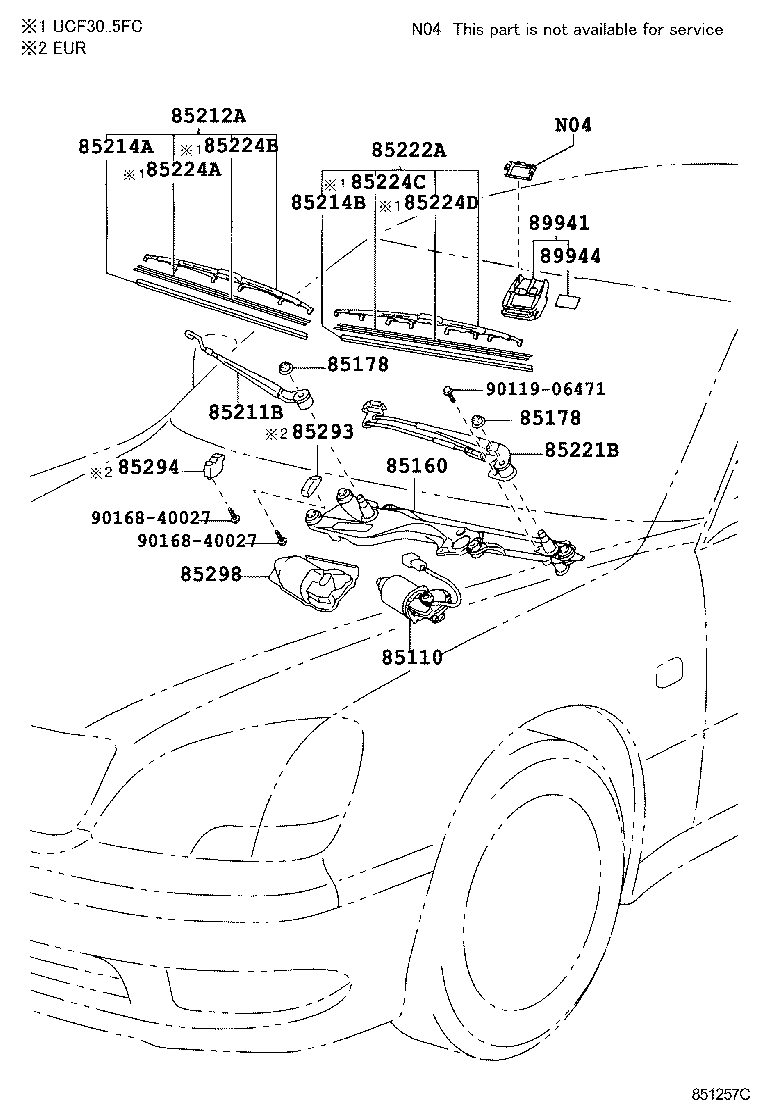 TOYOTA 8521250050 - Щетка стеклоочистителя unicars.by