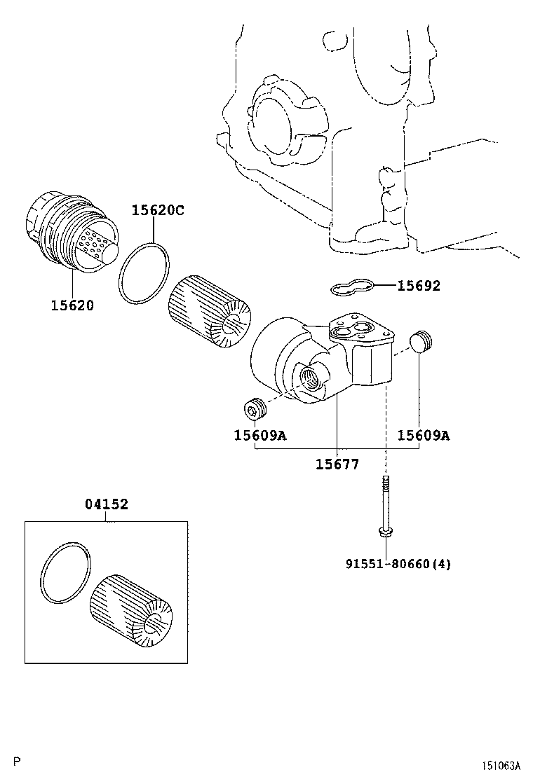 TOYOTA 04152-31080 - Масляный фильтр unicars.by