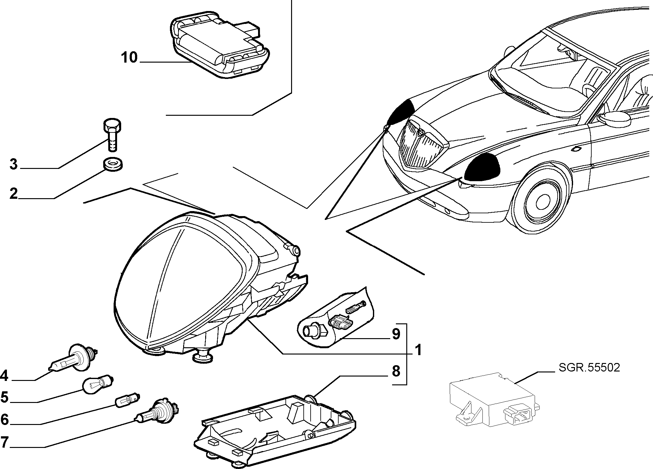 Alfa Romeo 14145090 - Лампа накаливания, фара с автоматической системой стабилизации unicars.by