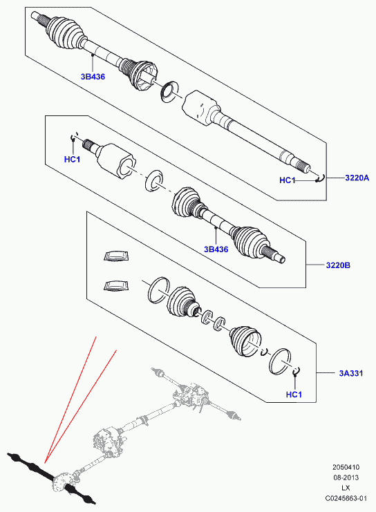 Land Rover LR041968 - Шарнир, ШРУС, приводной вал unicars.by