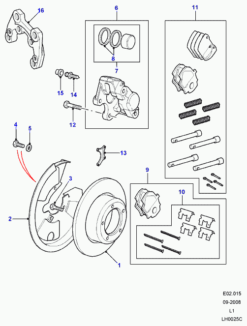 Land Rover STC1601 - Тормозные колодки, дисковые, комплект unicars.by