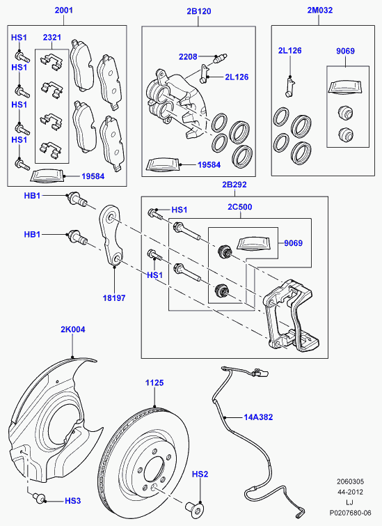 Rover LR026221 - Тормозные колодки, дисковые, комплект unicars.by