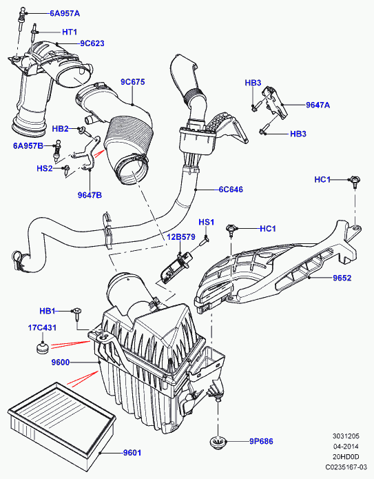 Land Rover LR019830 - Датчик потока, массы воздуха unicars.by