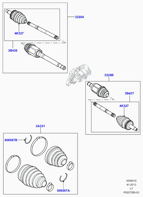 Land Rover LR060383 - Шарнирный комплект, ШРУС, приводной вал unicars.by