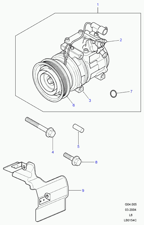 ROV/TRI/JAG/AUS/MG JPB500130 - Компрессор кондиционера unicars.by