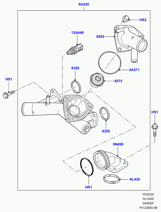 Land Rover PCP500050 - Термостат охлаждающей жидкости / корпус unicars.by