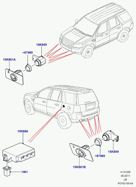 Land Rover LR005076 - Датчик, система помощи при парковке unicars.by