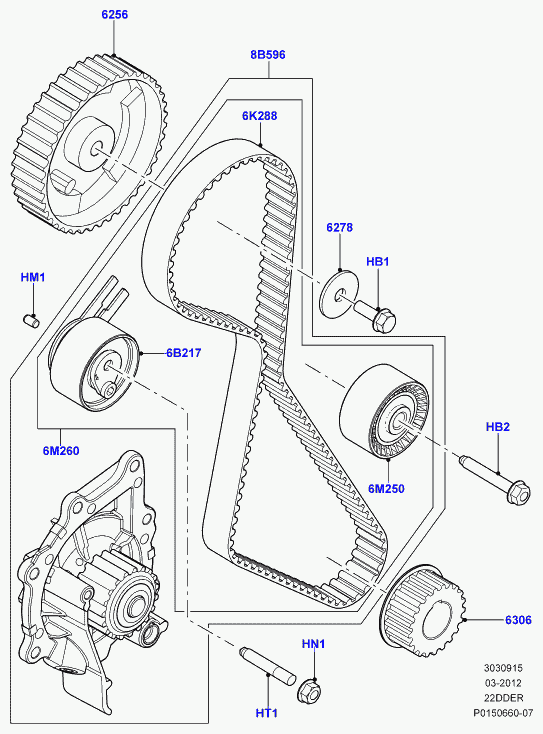 Lancia LR009395 - Натяжной ролик, зубчатый ремень ГРМ unicars.by