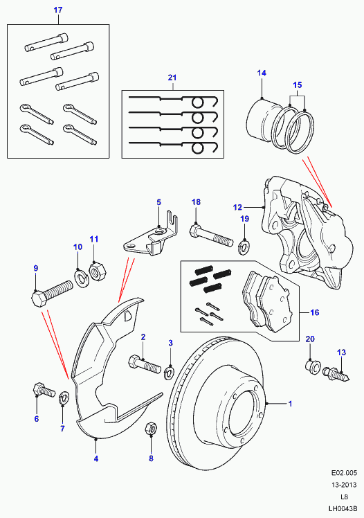 Land Rover SEB500460 - Тормозной суппорт unicars.by