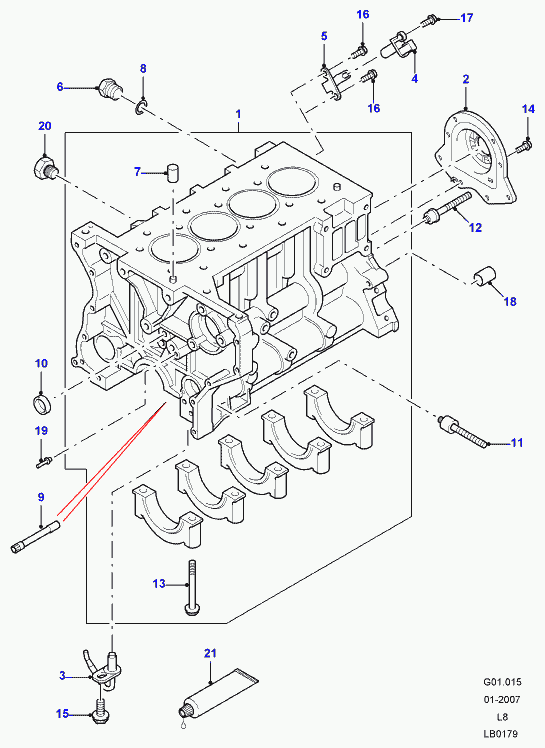 Land Rover LR020609 - Уплотняющее кольцо, коленчатый вал unicars.by