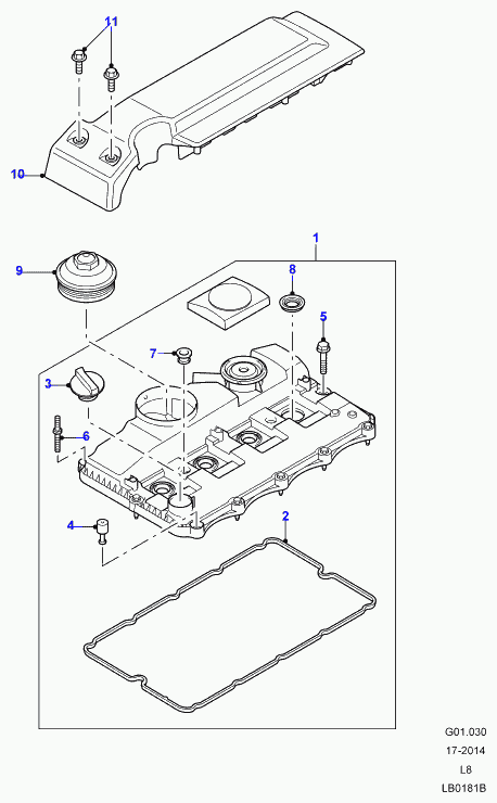 Land Rover LR004440 - Прокладка, крышка головки цилиндра unicars.by