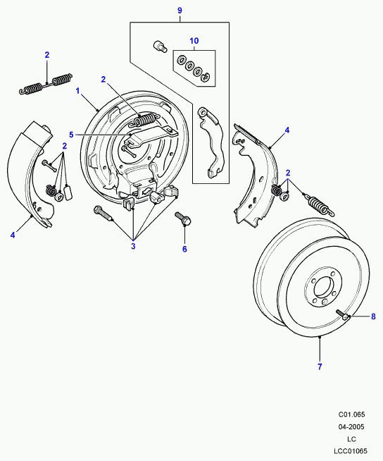 Land Rover ICW500010 - Комплект тормозов, ручник, парковка unicars.by