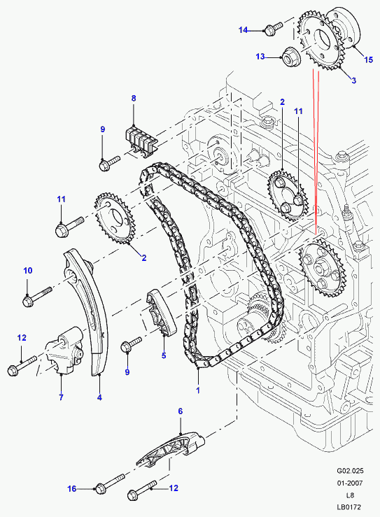 Land Rover LR004485 - Комплект цепи привода распредвала unicars.by