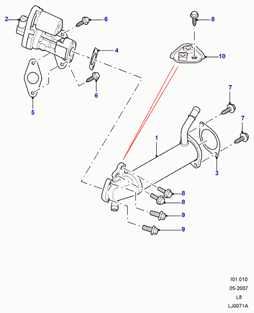 Land Rover LR006650 - Клапан возврата ОГ unicars.by