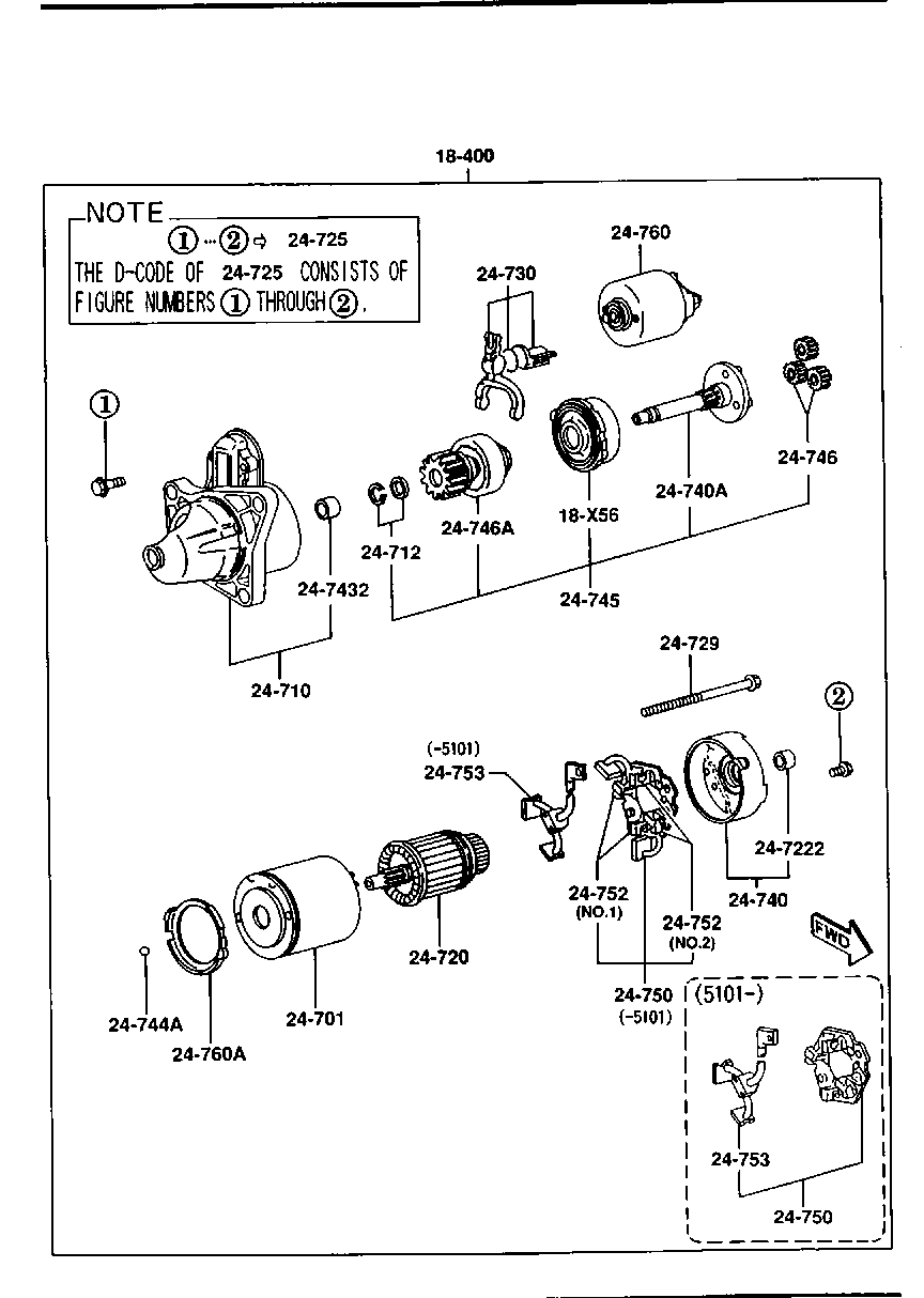 MAZDA N326-18-X25 - Ведущая шестерня, бендикс, стартер unicars.by