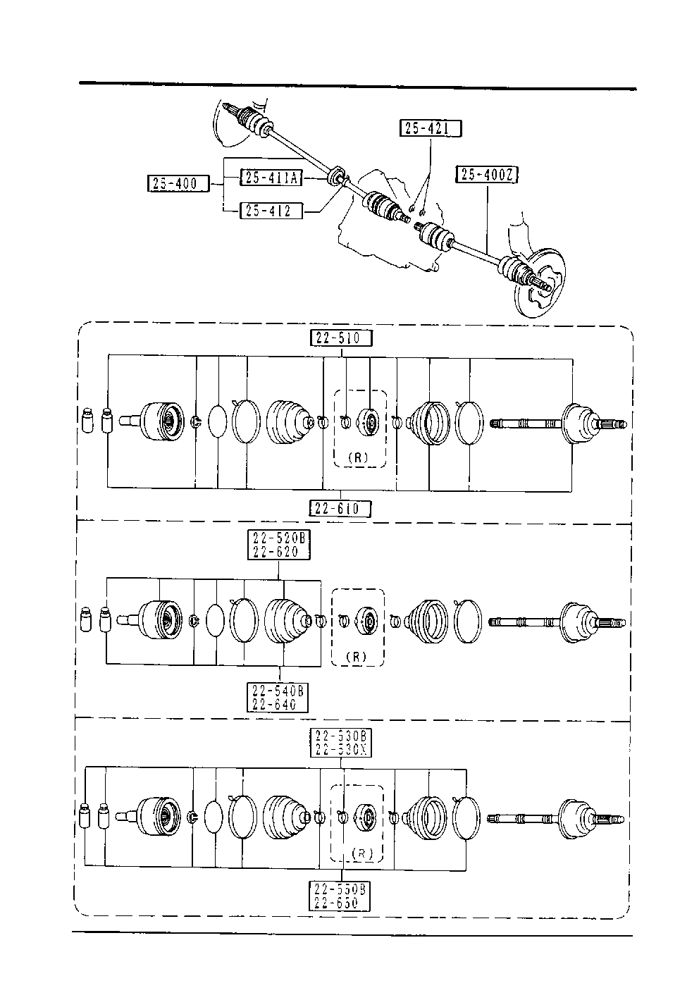 MAZDA F023-22-520C - Шарнирный комплект, ШРУС, приводной вал unicars.by