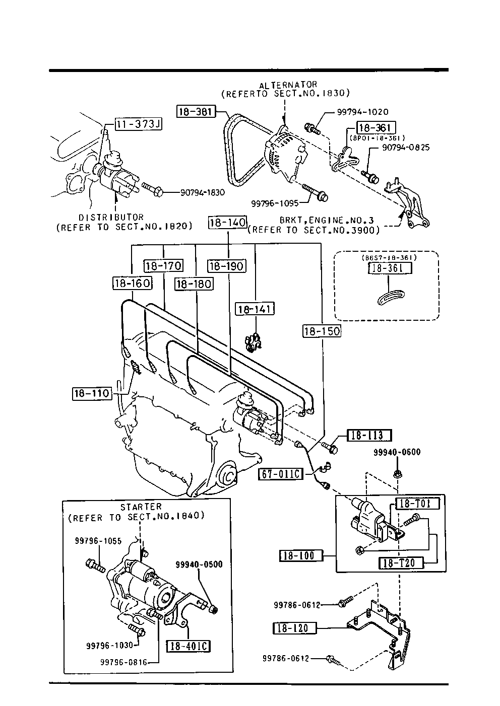 MAZDA 9954-10-3801 - Прокладка, распределитель зажигания unicars.by