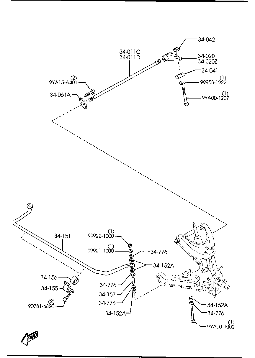 MAZDA UH72-34-157 - Тяга / стойка, стабилизатор unicars.by