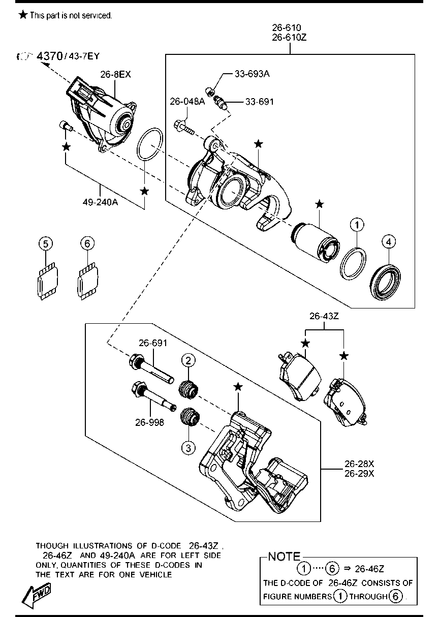 MAZDA GMY0-26-43Z - Тормозные колодки, дисковые, комплект unicars.by