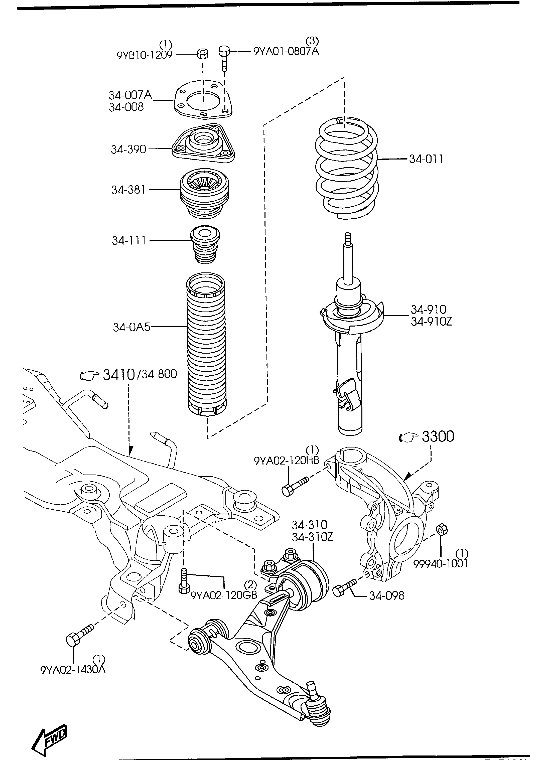 FORD BP4L-34-380 - Опора стойки амортизатора, подушка unicars.by