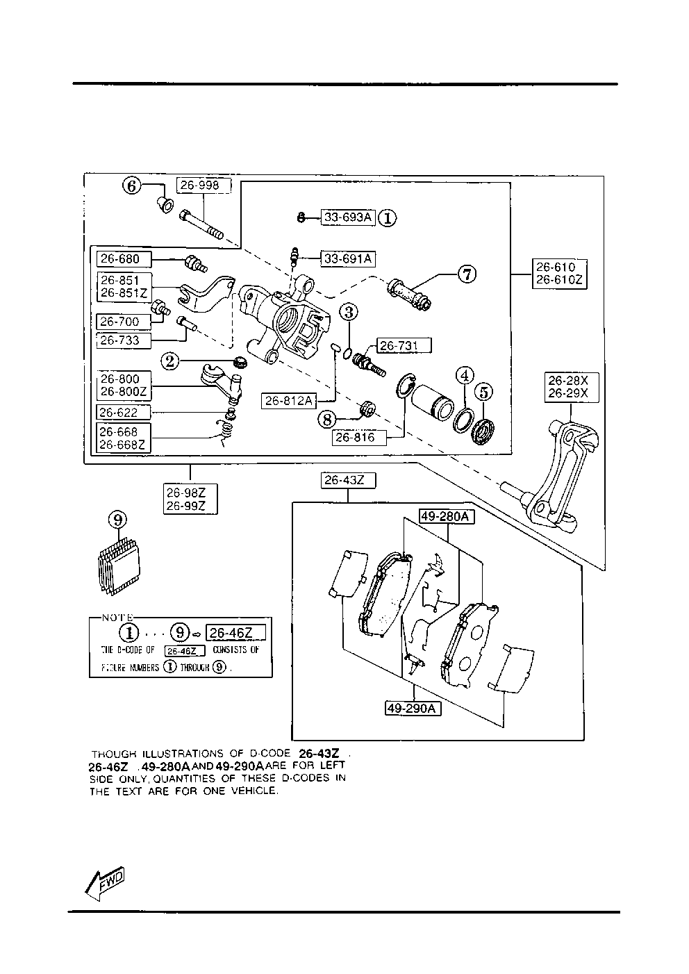 MAZDA G5Y6-26-48Z - Тормозные колодки, дисковые, комплект unicars.by