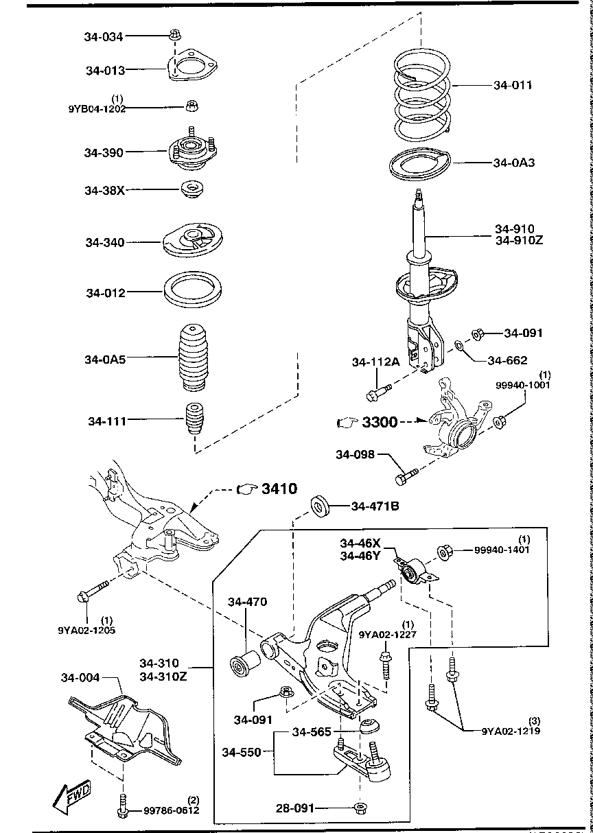 MAZDA BE7B-34-350A - Рычаг подвески колеса unicars.by