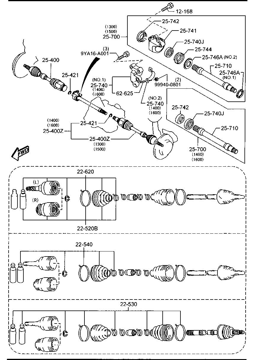 MAZDA FD80-22-540 - Пыльник, приводной вал unicars.by