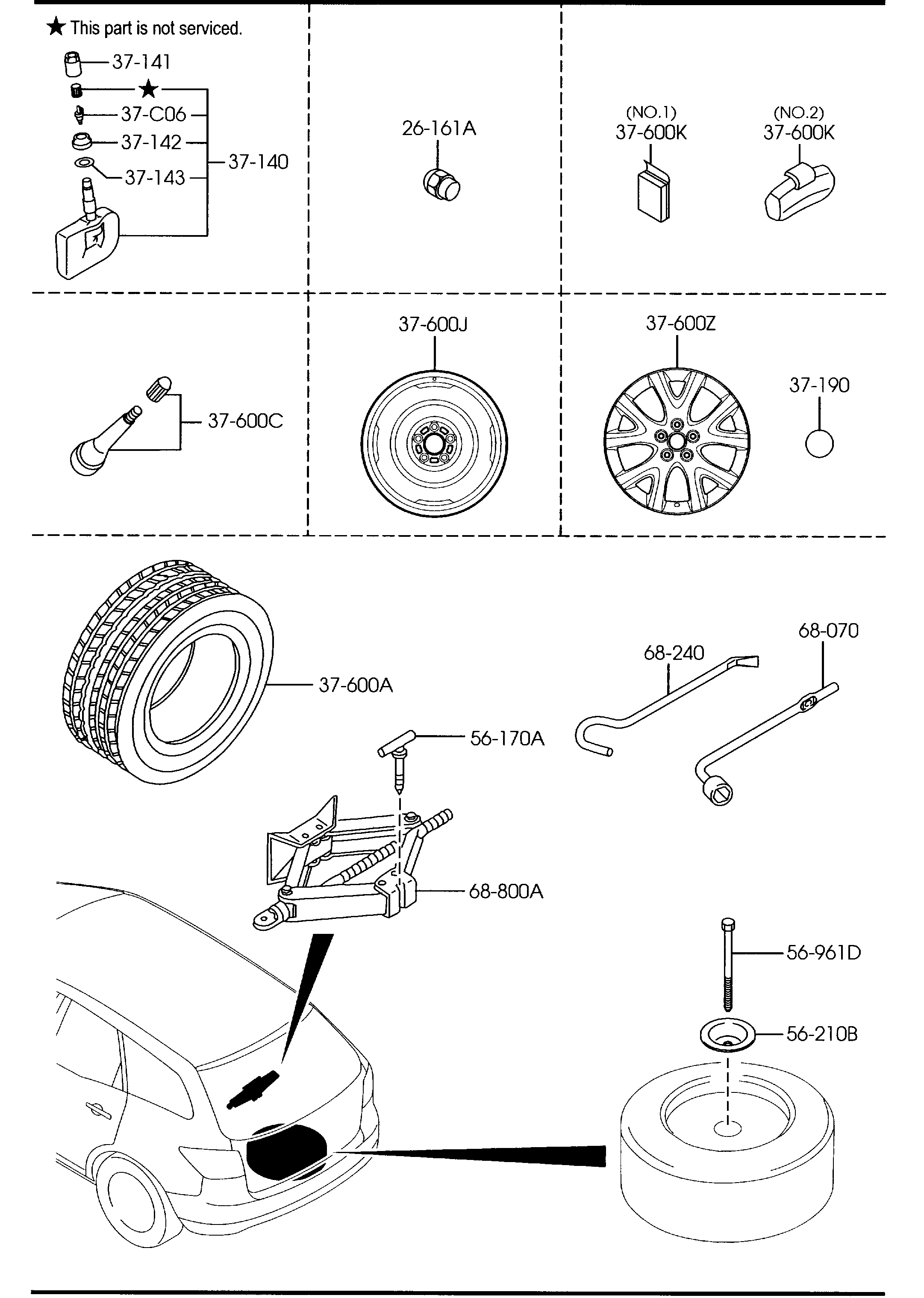 MAZDA B002-37-160A - Гайка крепления колеса unicars.by