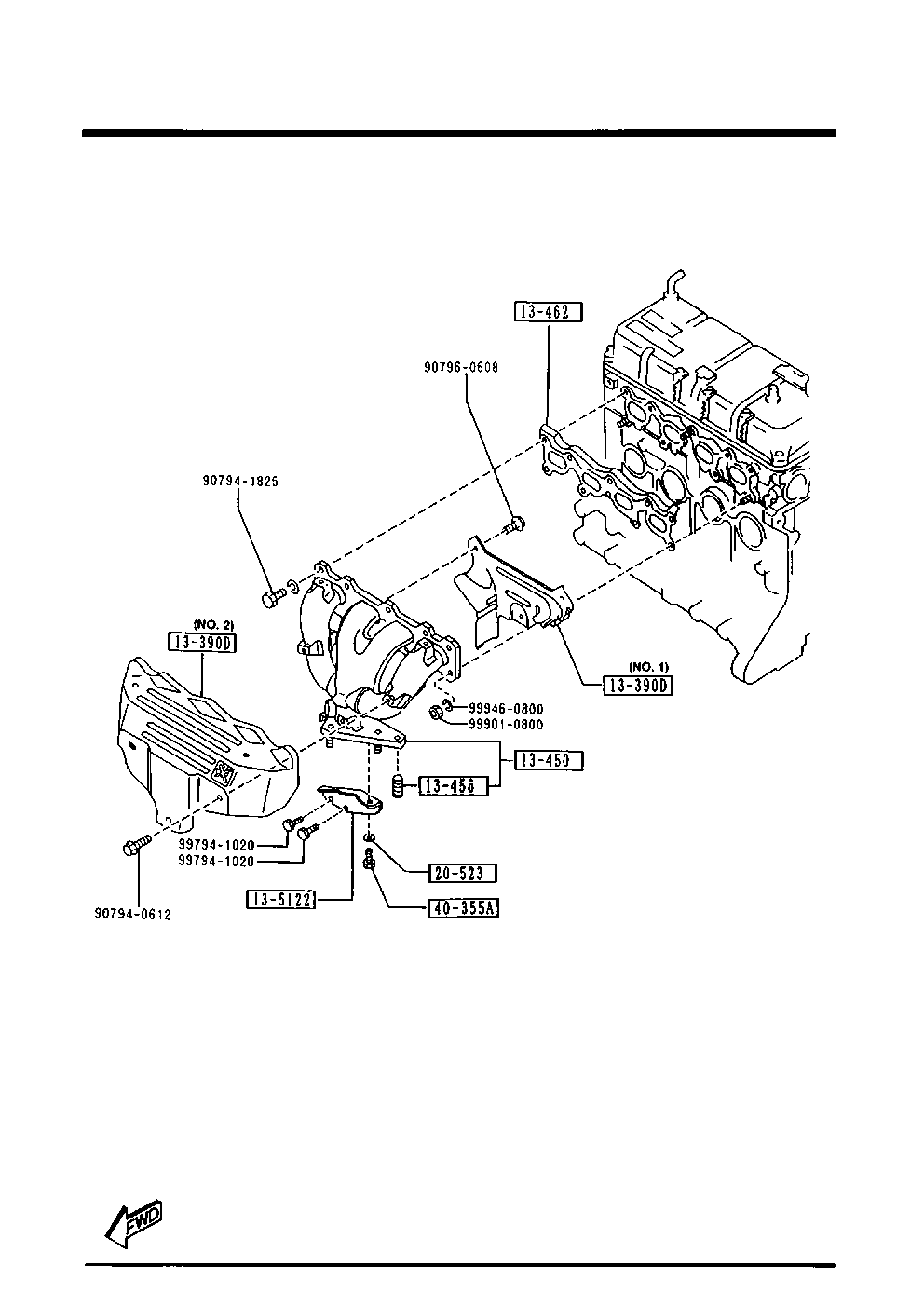 MAZDA 8134-40-355 - Гайка, выпускной коллектор unicars.by