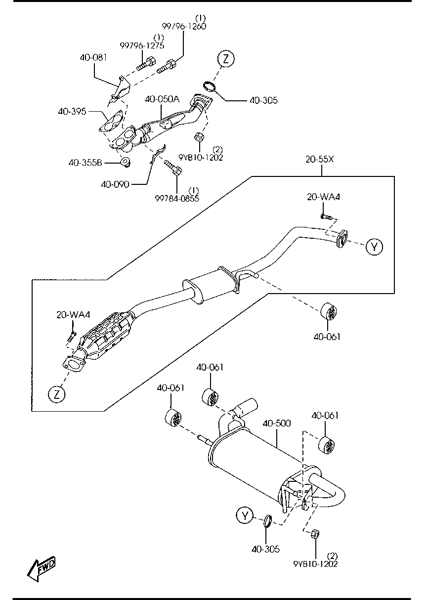 Honda Z520-40-305 - Прокладка, труба выхлопного газа unicars.by