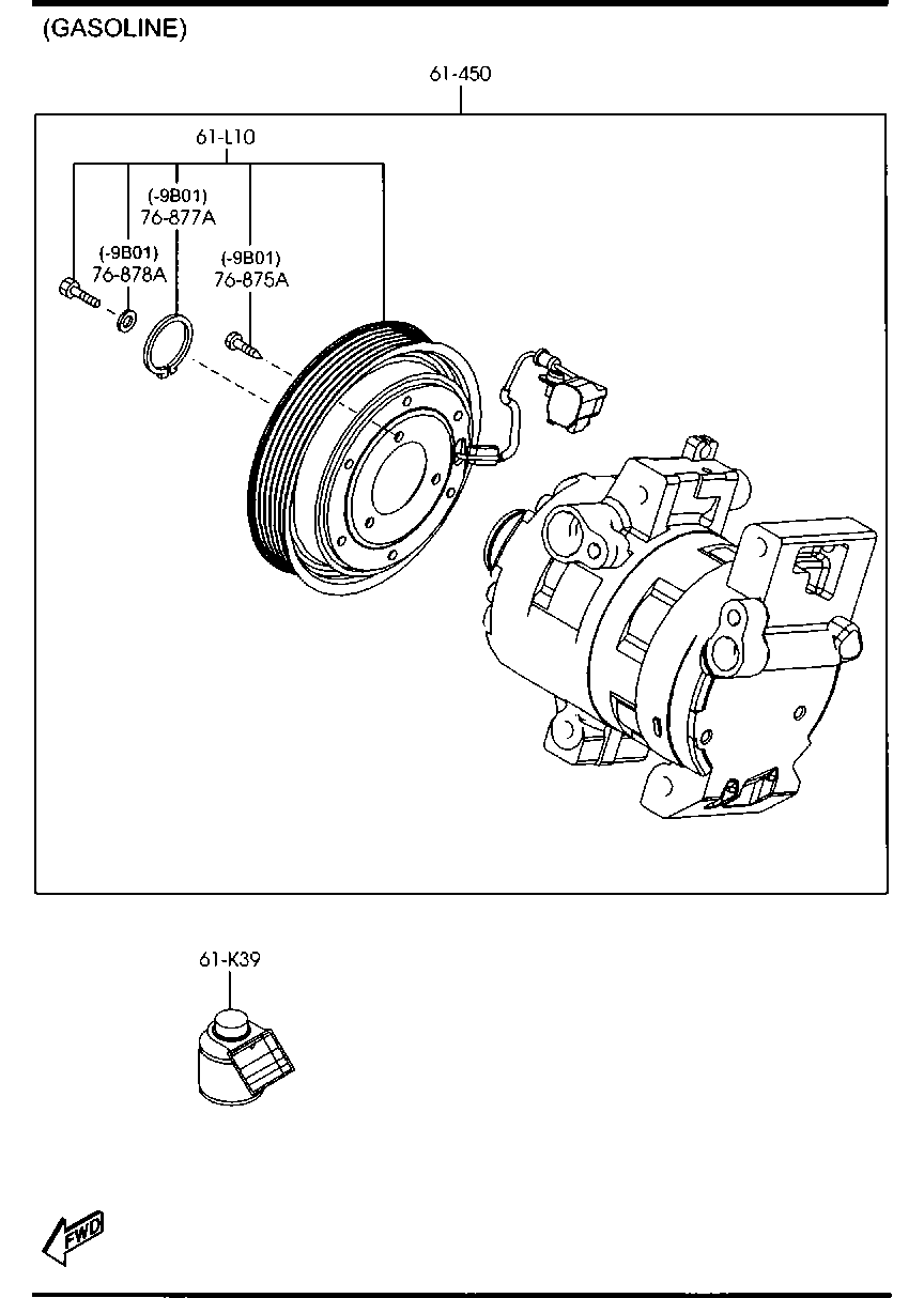 MAZDA GS1D-61-450A - Компрессор кондиционера unicars.by